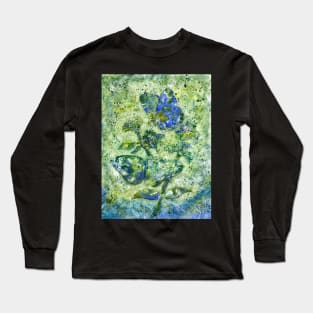 Abstract Butterflies and Plants in Watercolor Long Sleeve T-Shirt